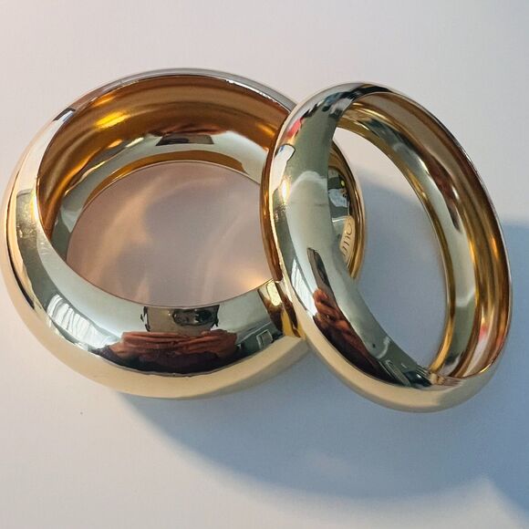 REVOLVE 8 Other Reasons Gold Bangle Bracelet Set of 2 Chunky Bangle Bracelet - Picture 3 of 5